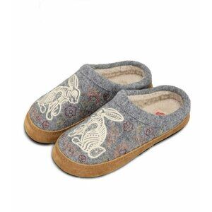 Acorn Women’s Forest Clog Slipper Grey Rabbit Size 6.5-7.5 EUC